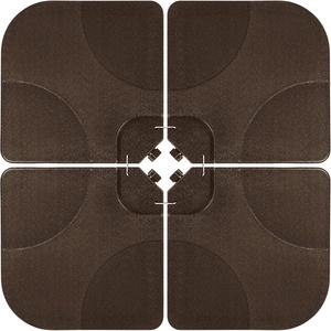 image:imageBest Choice Products 4Piece Cantilever Offset Patio Umbrella Base Weight Set HeavyDuty Fillable Stand Plates for Water or Sand EasyFill Spouts Wood Grain Finish  BrownBrown