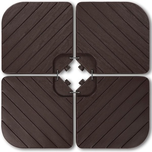 image:imageBest Choice Products 4Piece Cantilever Offset Patio Umbrella Base Weight Set HeavyDuty Fillable Stand Plates for Water or Sand EasyFill Spouts Wood Grain Finish  BrownWood Grain Brown