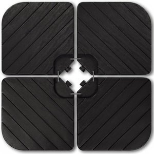 image:imageBest Choice Products 4Piece Cantilever Offset Patio Umbrella Base Weight Set HeavyDuty Fillable Stand Plates for Water or Sand EasyFill Spouts Wood Grain Finish  BrownWood Grain Black