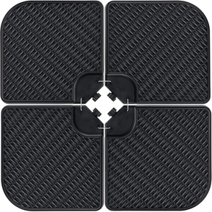 image:imageBest Choice Products 4Piece Cantilever Offset Patio Umbrella Base Weight Set HeavyDuty Fillable Stand Plates for Water or Sand EasyFill Spouts Wood Grain Finish  BrownBlack Faux Wicker