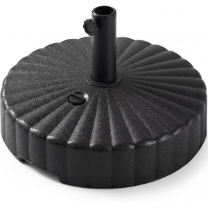 image:imageBest Choice Products 55lb Fillable Umbrella Base Stand Plastic Patio Umbrella Stand with Pole Holder Adjustment Knob for Outdoor Lawn Deck Asscher Design  WhiteBlack  Scallop