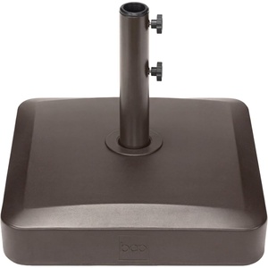 image:imageBest Choice Products 55lb Fillable Umbrella Base Stand Plastic Patio Umbrella Stand with Pole Holder Adjustment Knob for Outdoor Lawn Deck Asscher Design  WhiteBrown  Square