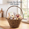 image:imageBest Choice Products Handwoven Gift Basket for Mothers Day Medium Woven Storage Basket for Gifts Candles amp Flowers WCollapsible Handle Tapered Shape Water Hyacinth 15 Inch Basket  NaturalChestnut