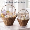 image:imageBest Choice Products Handwoven Gift Basket for Mothers Day Medium Woven Storage Basket for Gifts Candles amp Flowers WCollapsible Handle Tapered Shape Water Hyacinth 15 Inch Basket  NaturalChestnut
