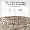 image:imageBest Choice Products Handwoven Gift Basket for Mothers Day Medium Woven Storage Basket for Gifts Candles amp Flowers WCollapsible Handle Tapered Shape Water Hyacinth 15 Inch Basket  NaturalWhite