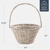 image:imageBest Choice Products Handwoven Gift Basket for Mothers Day Medium Woven Storage Basket for Gifts Candles amp Flowers WCollapsible Handle Tapered Shape Water Hyacinth 15 Inch Basket  NaturalWhite