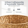 image:imageBest Choice Products Handwoven Gift Basket for Mothers Day Medium Woven Storage Basket for Gifts Candles amp Flowers WCollapsible Handle Tapered Shape Water Hyacinth 15 Inch Basket  NaturalNatural