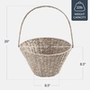 image:imageBest Choice Products Handwoven Gift Basket for Mothers Day Medium Woven Storage Basket for Gifts Candles amp Flowers WCollapsible Handle Tapered Shape Water Hyacinth 15 Inch Basket  NaturalWhite