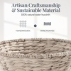 image:imageBest Choice Products Handwoven Gift Basket for Mothers Day Medium Woven Storage Basket for Gifts Candles amp Flowers WCollapsible Handle Tapered Shape Water Hyacinth 15 Inch Basket  NaturalWhite