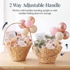 image:imageBest Choice Products Handwoven Gift Basket for Mothers Day Medium Woven Storage Basket for Gifts Candles amp Flowers WCollapsible Handle Tapered Shape Water Hyacinth 15 Inch Basket  NaturalNatural