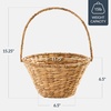 image:imageBest Choice Products Handwoven Gift Basket for Mothers Day Medium Woven Storage Basket for Gifts Candles amp Flowers WCollapsible Handle Tapered Shape Water Hyacinth 15 Inch Basket  NaturalNatural