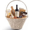 image:imageBest Choice Products Handwoven Gift Basket for Mothers Day Medium Woven Storage Basket for Gifts Candles amp Flowers WCollapsible Handle Tapered Shape Water Hyacinth 15 Inch Basket  NaturalWhite