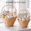 image:imageBest Choice Products Handwoven Gift Basket for Mothers Day Medium Woven Storage Basket for Gifts Candles amp Flowers WCollapsible Handle Tapered Shape Water Hyacinth 15 Inch Basket  NaturalNatural