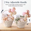 image:imageBest Choice Products Handwoven Gift Basket for Mothers Day Medium Woven Storage Basket for Gifts Candles amp Flowers WCollapsible Handle Tapered Shape Water Hyacinth 15 Inch Basket  NaturalWhite