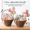 image:imageBest Choice Products Handwoven Gift Basket for Mothers Day Medium Woven Storage Basket for Gifts Candles amp Flowers WCollapsible Handle Tapered Shape Water Hyacinth 15 Inch Basket  NaturalChestnut