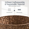 image:imageBest Choice Products Handwoven Gift Basket for Mothers Day Medium Woven Storage Basket for Gifts Candles amp Flowers WCollapsible Handle Tapered Shape Water Hyacinth 15 Inch Basket  NaturalChestnut