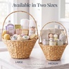 image:imageBest Choice Products Handwoven Gift Basket for Mothers Day Medium Woven Storage Basket for Gifts Candles amp Flowers WCollapsible Handle Tapered Shape Water Hyacinth 15 Inch Basket  NaturalNatural