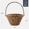 image:imageBest Choice Products Handwoven Gift Basket for Mothers Day Medium Woven Storage Basket for Gifts Candles amp Flowers WCollapsible Handle Tapered Shape Water Hyacinth 15 Inch Basket  NaturalChestnut