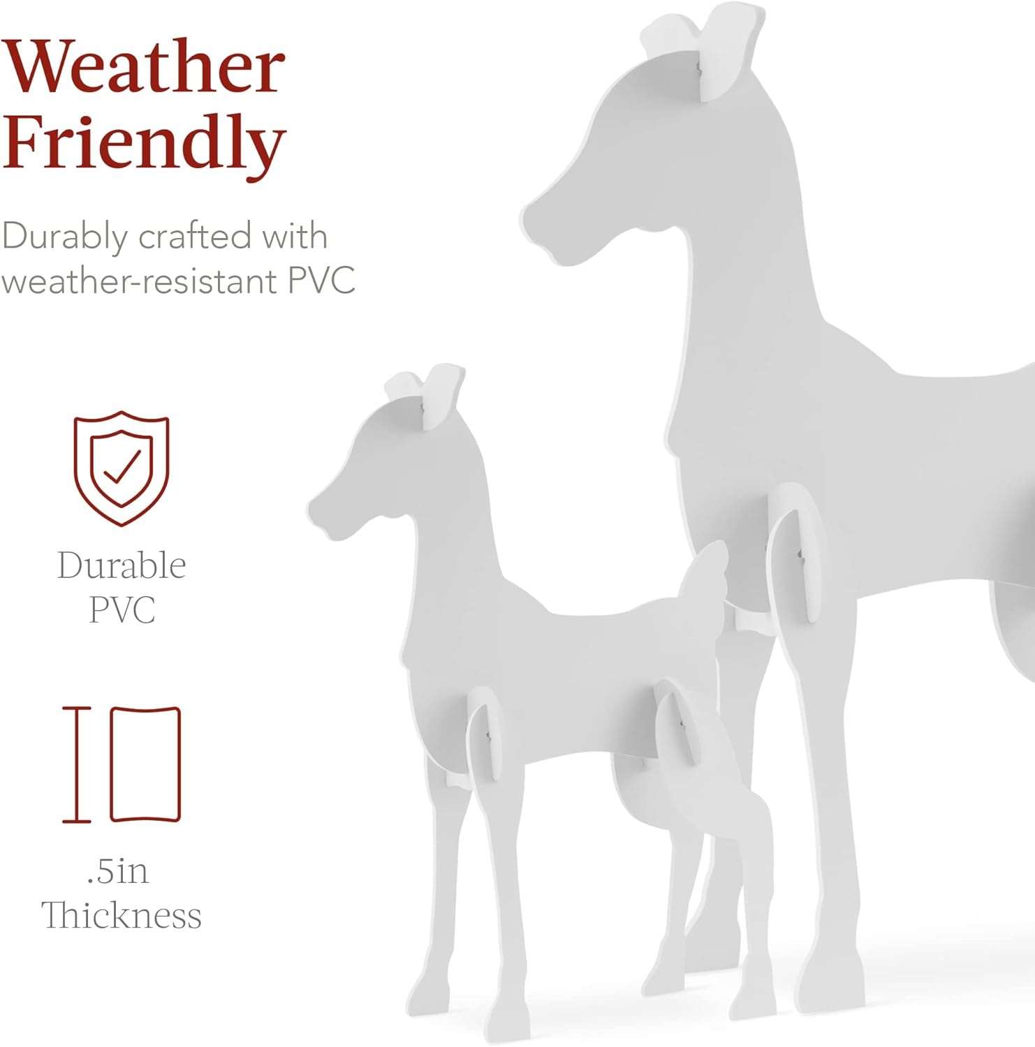 image:imageBest Choice Products 3Piece 56in Reindeer Family Silhouette Set Outdoor Christmas Deer Set PVC Yard Decoration Holiday Decor for Lawn Garden Display wBuck Doe Fawn