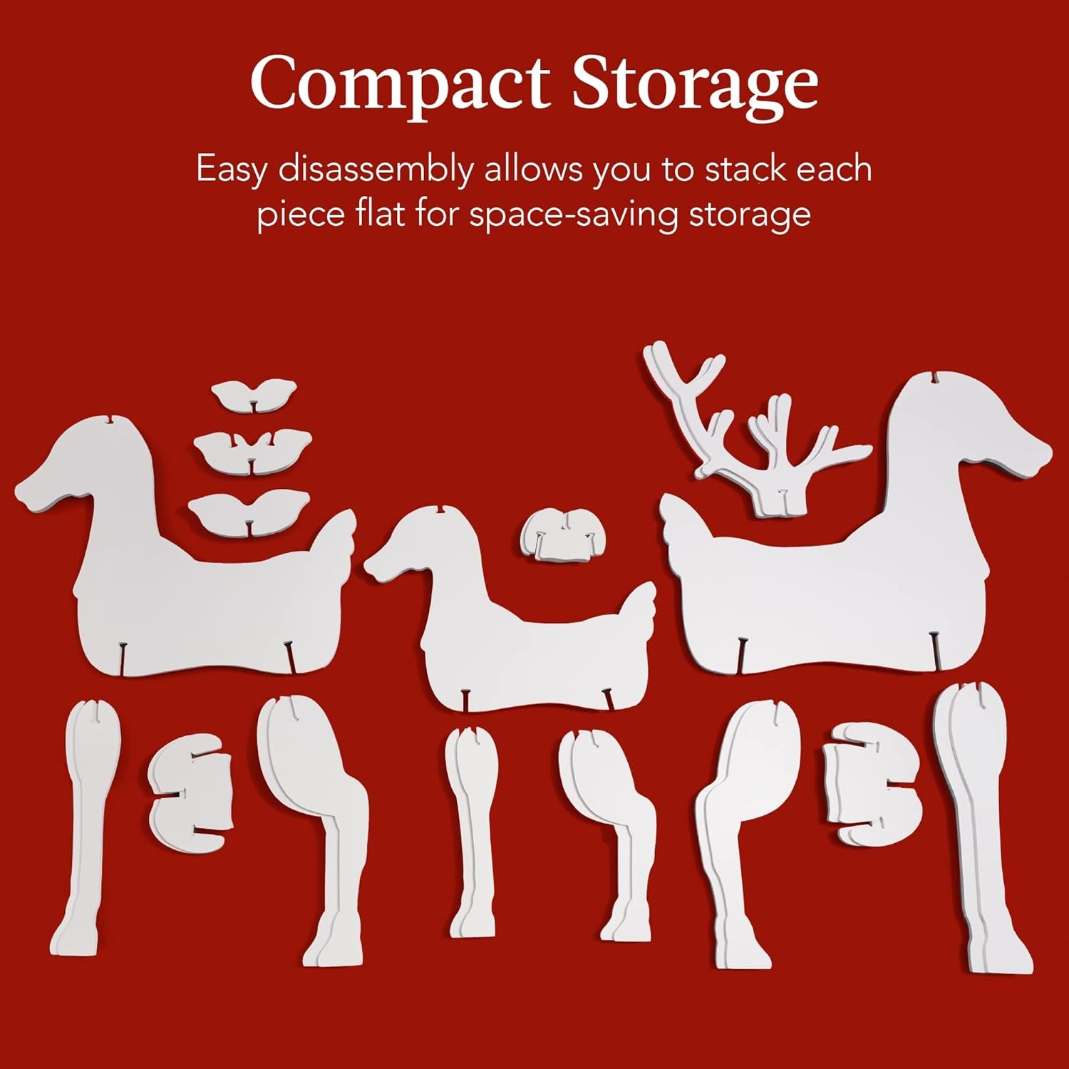 image:imageBest Choice Products 3Piece 56in Reindeer Family Silhouette Set Outdoor Christmas Deer Set PVC Yard Decoration Holiday Decor for Lawn Garden Display wBuck Doe Fawn