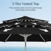 image:imageBest Choice Products 10ft 3Tier Patio Umbrella White Pole Outdoor Market Umbrella with Push Button Tilt and Crank Lift Steel Pole Umbrella for Backyard Patio Pool Outdoor ShadeBlack