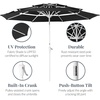 image:imageBest Choice Products 10ft 3Tier Patio Umbrella White Pole Outdoor Market Umbrella with Push Button Tilt and Crank Lift Steel Pole Umbrella for Backyard Patio Pool Outdoor ShadeBlack