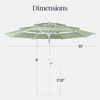 image:imageBest Choice Products 10ft 3Tier Patio Umbrella White Pole Outdoor Market Umbrella with Push Button Tilt and Crank Lift Steel Pole Umbrella for Backyard Patio Pool Outdoor ShadeSage Green