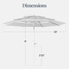 image:imageBest Choice Products 10ft 3Tier Patio Umbrella White Pole Outdoor Market Umbrella with Push Button Tilt and Crank Lift Steel Pole Umbrella for Backyard Patio Pool Outdoor ShadeFog Gray