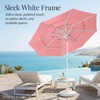 image:imageBest Choice Products 10ft 3Tier Patio Umbrella White Pole Outdoor Market Umbrella with Push Button Tilt and Crank Lift Steel Pole Umbrella for Backyard Patio Pool Outdoor ShadeFlamingo Pink