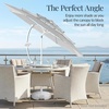 image:imageBest Choice Products 10ft 3Tier Patio Umbrella White Pole Outdoor Market Umbrella with Push Button Tilt and Crank Lift Steel Pole Umbrella for Backyard Patio Pool Outdoor ShadeFog Gray