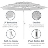 image:imageBest Choice Products 10ft 3Tier Patio Umbrella White Pole Outdoor Market Umbrella with Push Button Tilt and Crank Lift Steel Pole Umbrella for Backyard Patio Pool Outdoor ShadeFog Gray