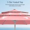 image:imageBest Choice Products 10ft 3Tier Patio Umbrella White Pole Outdoor Market Umbrella with Push Button Tilt and Crank Lift Steel Pole Umbrella for Backyard Patio Pool Outdoor ShadeFlamingo Pink
