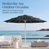 image:imageBest Choice Products 10ft 3Tier Patio Umbrella White Pole Outdoor Market Umbrella with Push Button Tilt and Crank Lift Steel Pole Umbrella for Backyard Patio Pool Outdoor ShadeBlack
