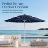 image:imageBest Choice Products 10ft 3Tier Patio Umbrella White Pole Outdoor Market Umbrella with Push Button Tilt and Crank Lift Steel Pole Umbrella for Backyard Patio Pool Outdoor ShadeNavy Blue