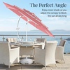 image:imageBest Choice Products 10ft 3Tier Patio Umbrella White Pole Outdoor Market Umbrella with Push Button Tilt and Crank Lift Steel Pole Umbrella for Backyard Patio Pool Outdoor ShadeFlamingo Pink