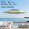 image:imageBest Choice Products 10ft 3Tier Patio Umbrella White Pole Outdoor Market Umbrella with Push Button Tilt and Crank Lift Steel Pole Umbrella for Backyard Patio Pool Outdoor ShadeSage Green