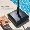 image:imageBest Choice Products 123lb Capacity Fillable Mobile Umbrella Base Heavy Duty Market Stand for Patio Deck Poolside w 4 Wheels 2 Locks 2 Knobs WindResistant Design  WhiteBronze