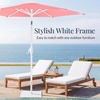 image:imageBest Choice Products 75ft Patio Umbrella White Pole Outdoor Market Umbrella with Push Button Tilt and Crank Lift Steel Pole Umbrella for Backyard Patio Garden Pool Outdoor Shade  Flamingo PinkFlamingo Pink