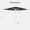 image:imageBest Choice Products 75ft Patio Umbrella White Pole Outdoor Market Umbrella with Push Button Tilt and Crank Lift Steel Pole Umbrella for Backyard Patio Garden Pool Outdoor Shade  Flamingo PinkBlack