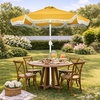 image:imageBest Choice Products 9ft Fringe Market Patio Umbrella  Outdoor Boho Tassel Sunshade for Table Pool Deck Backyard  UPF50 Easy Tilt Heavy Duty Steel Pole amp Ribs  Navy PinstripeMarigold