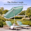 image:imageBest Choice Products 9ft Fringe Market Patio Umbrella  Outdoor Boho Tassel Sunshade for Table Pool Deck Backyard  UPF50 Easy Tilt Heavy Duty Steel Pole amp Ribs  Navy PinstripeSeaglass