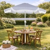 image:imageBest Choice Products 9ft Fringe Market Patio Umbrella  Outdoor Boho Tassel Sunshade for Table Pool Deck Backyard  UPF50 Easy Tilt Heavy Duty Steel Pole amp Ribs  Navy PinstripeNavy Pinstripe