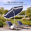 image:imageBest Choice Products 9ft Fringe Market Patio Umbrella  Outdoor Boho Tassel Sunshade for Table Pool Deck Backyard  UPF50 Easy Tilt Heavy Duty Steel Pole amp Ribs  Navy PinstripeNavy Blue