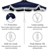image:imageBest Choice Products 9ft Fringe Market Patio Umbrella  Outdoor Boho Tassel Sunshade for Table Pool Deck Backyard  UPF50 Easy Tilt Heavy Duty Steel Pole amp Ribs  Navy PinstripeNavy Blue