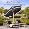 image:imageBest Choice Products 9ft Fringe Market Patio Umbrella  Outdoor Boho Tassel Sunshade for Table Pool Deck Backyard  UPF50 Easy Tilt Heavy Duty Steel Pole amp Ribs  Navy PinstripeBlack