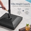 image:imageBest Choice Products Fillable Umbrella Base Stand Pyramid Design Plastic Patio Umbrella Base Stand Pole Holder for Outdoor Lawn w 55lbs Weight Capacity Adjustment Knob  BrownBlack