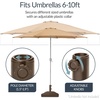 image:imageBest Choice Products Fillable Umbrella Base Stand Pyramid Design Plastic Patio Umbrella Base Stand Pole Holder for Outdoor Lawn w 55lbs Weight Capacity Adjustment Knob  BrownBrown
