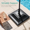 image:imageBest Choice Products Fillable Umbrella Base Stand Pyramid Design Plastic Patio Umbrella Base Stand Pole Holder for Outdoor Lawn w 55lbs Weight Capacity Adjustment Knob  BrownBlack