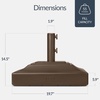 image:imageBest Choice Products Fillable Umbrella Base Stand Pyramid Design Plastic Patio Umbrella Base Stand Pole Holder for Outdoor Lawn w 55lbs Weight Capacity Adjustment Knob  BrownBrown