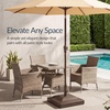 image:imageBest Choice Products Fillable Umbrella Base Stand Pyramid Design Plastic Patio Umbrella Base Stand Pole Holder for Outdoor Lawn w 55lbs Weight Capacity Adjustment Knob  BrownBrown